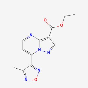 molecular formula C12H11N5O3 B7784896 Ethyl 7-(4-methyl-1,2,5-oxadiazol-3-yl)pyrazolo[1,5-a]pyrimidine-3-carboxylate CAS No. 890095-58-6