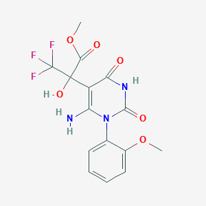 Methyl 2-[6-amino-1-(2-methoxyphenyl)-2,4-dioxo-1,2,3,4-tetrahydro-5-pyrimidinyl]-3,3,3-trifluoro-2-hydroxypropanoate