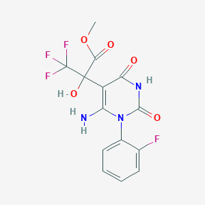 Methyl 2-[6-amino-1-(2-fluorophenyl)-2,4-dioxo-1,2,3,4-tetrahydro-5-pyrimidinyl]-3,3,3-trifluoro-2-hydroxypropanoate