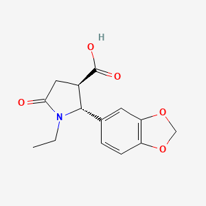 (2R,3R)-2-(1,3-benzodioxol-5-yl)-1-ethyl-5-oxopyrrolidine-3-carboxylic acid