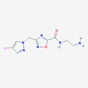 N-(2-aminoethyl)-3-[(4-iodo-1H-pyrazol-1-yl)methyl]-1,2,4-oxadiazole-5-carboxamide