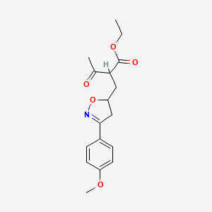 molecular formula C17H21NO5 B7784947 Ethyl 2-{[3-(4-methoxyphenyl)-4,5-dihydro-5-isoxazolyl]methyl}-3-oxobutanoate 
