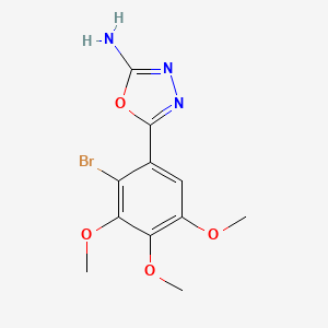 molecular formula C11H12BrN3O4 B7784999 5-(2-Bromo-3,4,5-trimethoxyphenyl)-1,3,4-oxadiazol-2-amine 
