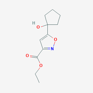 B7785062 Ethyl 5-(1-hydroxycyclopentyl)isoxazole-3-carboxylate CAS No. 924859-04-1