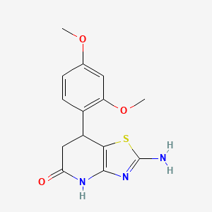 molecular formula C14H15N3O3S B7785094 2-amino-7-(2,4-dimethoxyphenyl)-6,7-dihydro[1,3]thiazolo[4,5-b]pyridin-5(4H)-one 