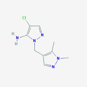 molecular formula C9H12ClN5 B7785150 4-Chloro-1-((1,5-dimethyl-1H-pyrazol-4-yl)methyl)-1H-pyrazol-5-amine 