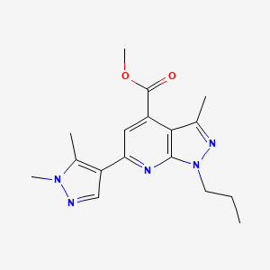 molecular formula C17H21N5O2 B7785156 methyl 6-(1,5-dimethyl-1H-pyrazol-4-yl)-3-methyl-1-propyl-1H-pyrazolo[3,4-b]pyridine-4-carboxylate 