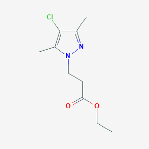 molecular formula C10H15ClN2O2 B7785176 ethyl 3-(4-chloro-3,5-dimethyl-1H-pyrazol-1-yl)propanoate 