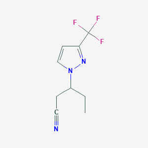 molecular formula C9H10F3N3 B7785181 3-(3-(Trifluoromethyl)-1H-pyrazol-1-yl)pentanenitrile 