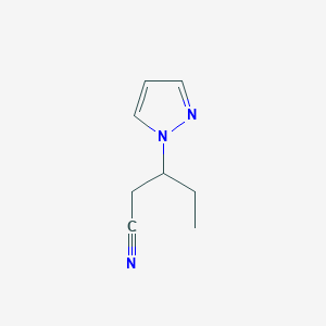 molecular formula C8H11N3 B7785188 3-(1H-pyrazol-1-yl)pentanenitrile 
