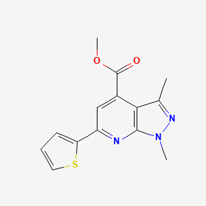 molecular formula C14H13N3O2S B7785210 methyl 1,3-dimethyl-6-(thiophen-2-yl)-1H-pyrazolo[3,4-b]pyridine-4-carboxylate 