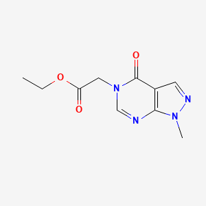 molecular formula C10H12N4O3 B7785217 Ethyl 2-(1-methyl-4-oxo-1H-pyrazolo[3,4-d]pyrimidin-5(4H)-yl)acetate 