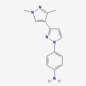 molecular formula C14H15N5 B7785231 4-(1',3'-dimethyl-1H,1'H-3,4'-bipyrazol-1-yl)aniline 
