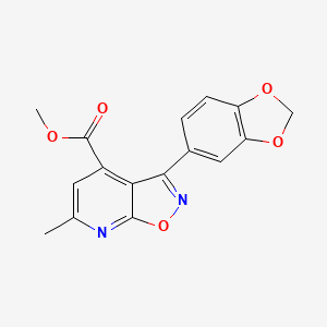 molecular formula C16H12N2O5 B7785244 Methyl 3-(benzo[d][1,3]dioxol-5-yl)-6-methylisoxazolo[5,4-b]pyridine-4-carboxylate 