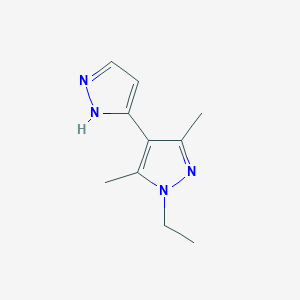 molecular formula C10H14N4 B7785255 1'-ethyl-3',5'-dimethyl-1H,1'H-3,4'-bipyrazole CAS No. 1006348-80-6