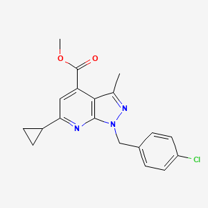 molecular formula C19H18ClN3O2 B7785272 methyl 1-(4-chlorobenzyl)-6-cyclopropyl-3-methyl-1H-pyrazolo[3,4-b]pyridine-4-carboxylate 