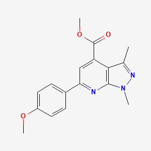 molecular formula C17H17N3O3 B7785329 methyl 6-(4-methoxyphenyl)-1,3-dimethyl-1H-pyrazolo[3,4-b]pyridine-4-carboxylate 