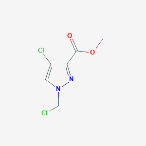 molecular formula C6H6Cl2N2O2 B7785337 methyl 4-chloro-1-(chloromethyl)-1H-pyrazole-3-carboxylate 