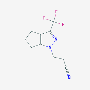 molecular formula C10H10F3N3 B7785340 3-(3-(Trifluoromethyl)-5,6-dihydrocyclopenta[c]pyrazol-1(4H)-yl)propanenitrile 