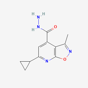 molecular formula C11H12N4O2 B7785347 6-Cyclopropyl-3-methylisoxazolo[5,4-b]pyridine-4-carbohydrazide CAS No. 938006-76-9