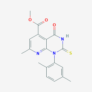 molecular formula C18H17N3O3S B7785367 Methyl 1-(2,5-dimethylphenyl)-2-mercapto-7-methyl-4-oxo-1,4-dihydropyrido[2,3-d]pyrimidine-5-carboxylate 