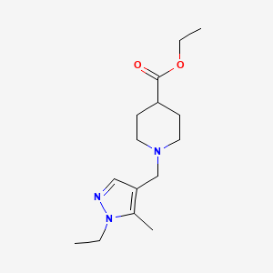 molecular formula C15H25N3O2 B7785371 ethyl 1-[(1-ethyl-5-methyl-1H-pyrazol-4-yl)methyl]piperidine-4-carboxylate CAS No. 1006349-05-8