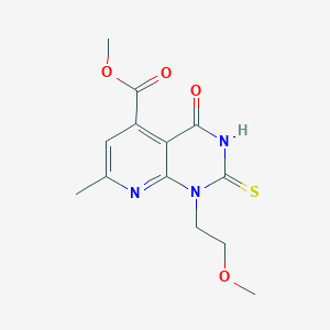 molecular formula C13H15N3O4S B7785384 Methyl 2-mercapto-1-(2-methoxyethyl)-7-methyl-4-oxo-1,4-dihydropyrido[2,3-d]pyrimidine-5-carboxylate 