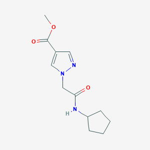 molecular formula C12H17N3O3 B7785427 Methyl 1-(2-(cyclopentylamino)-2-oxoethyl)-1H-pyrazole-4-carboxylate 