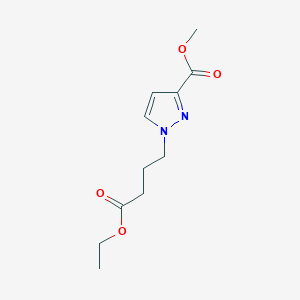 molecular formula C11H16N2O4 B7785433 methyl 1-(4-ethoxy-4-oxobutyl)-1H-pyrazole-3-carboxylate 