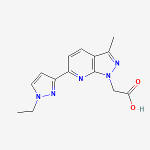 molecular formula C14H15N5O2 B7785446 2-(6-(1-Ethyl-1H-pyrazol-3-yl)-3-methyl-1H-pyrazolo[3,4-b]pyridin-1-yl)acetic acid 