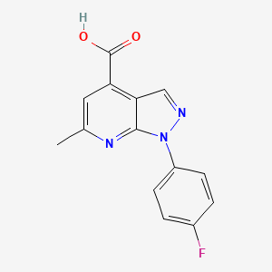 molecular formula C14H10FN3O2 B7785447 1-(4-fluorophenyl)-6-methyl-1H-pyrazolo[3,4-b]pyridine-4-carboxylic acid CAS No. 1011397-72-0