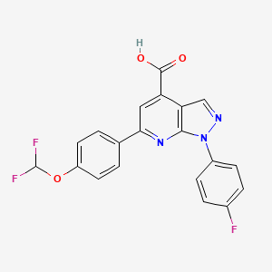 molecular formula C20H12F3N3O3 B7785449 6-(4-(Difluoromethoxy)phenyl)-1-(4-fluorophenyl)-1H-pyrazolo[3,4-b]pyridine-4-carboxylic acid 