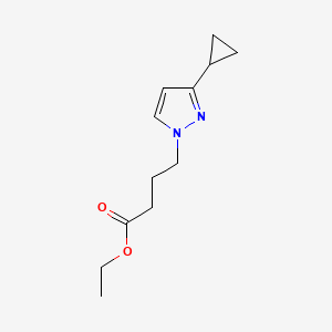 molecular formula C12H18N2O2 B7785457 ethyl 4-(3-cyclopropyl-1H-pyrazol-1-yl)butanoate 