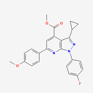 molecular formula C24H20FN3O3 B7785462 methyl 3-cyclopropyl-1-(4-fluorophenyl)-6-(4-methoxyphenyl)-1H-pyrazolo[3,4-b]pyridine-4-carboxylate CAS No. 1011398-35-8