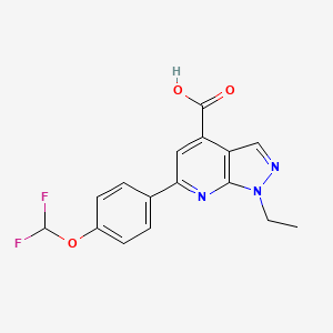 molecular formula C16H13F2N3O3 B7785480 6-(4-(Difluoromethoxy)phenyl)-1-ethyl-1H-pyrazolo[3,4-b]pyridine-4-carboxylic acid 