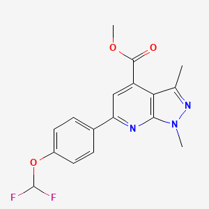 molecular formula C17H15F2N3O3 B7785495 methyl 6-[4-(difluoromethoxy)phenyl]-1,3-dimethyl-1H-pyrazolo[3,4-b]pyridine-4-carboxylate 