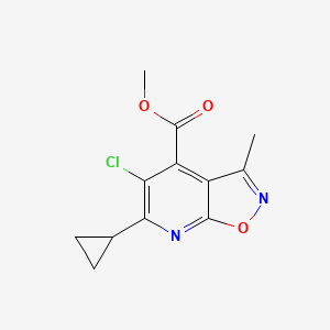 molecular formula C12H11ClN2O3 B7785517 Methyl 5-chloro-6-cyclopropyl-3-methylisoxazolo[5,4-b]pyridine-4-carboxylate 