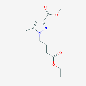 molecular formula C12H18N2O4 B7785540 methyl 1-(4-ethoxy-4-oxobutyl)-5-methyl-1H-pyrazole-3-carboxylate 