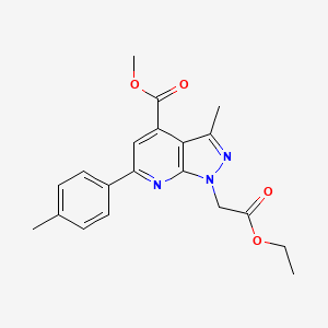 Methyl 1-(2-ethoxy-2-oxoethyl)-3-methyl-6-(p-tolyl)-1H-pyrazolo[3,4-b]pyridine-4-carboxylate