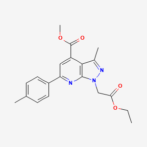 molecular formula C20H21N3O4 B7785546 Methyl 1-(2-ethoxy-2-oxoethyl)-3-methyl-6-(p-tolyl)-1H-pyrazolo[3,4-b]pyridine-4-carboxylate 