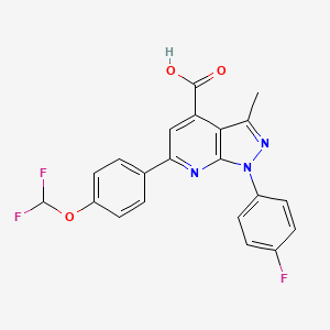 molecular formula C21H14F3N3O3 B7785549 6-(4-(Difluoromethoxy)phenyl)-1-(4-fluorophenyl)-3-methyl-1H-pyrazolo[3,4-b]pyridine-4-carboxylic acid 