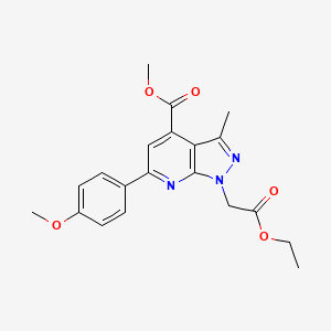 molecular formula C20H21N3O5 B7785557 methyl 1-(2-ethoxy-2-oxoethyl)-6-(4-methoxyphenyl)-3-methyl-1H-pyrazolo[3,4-b]pyridine-4-carboxylate 