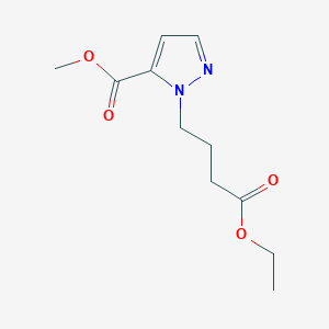 molecular formula C11H16N2O4 B7785586 methyl 1-(4-ethoxy-4-oxobutyl)-1H-pyrazole-5-carboxylate 