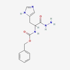molecular formula C14H17N5O3 B7785630 benzyl N-[2-hydrazino-1-(1H-imidazol-2-ylmethyl)-2-oxoethyl]carbamate 