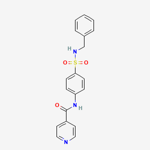 molecular formula C19H17N3O3S B7785669 N-{4-[(benzylamino)sulfonyl]phenyl}isonicotinamide CAS No. 89565-36-6