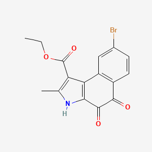 molecular formula C16H12BrNO4 B7785702 ethyl 8-bromo-2-methyl-4,5-dioxo-4,5-dihydro-3H-benzo[e]indole-1-carboxylate 