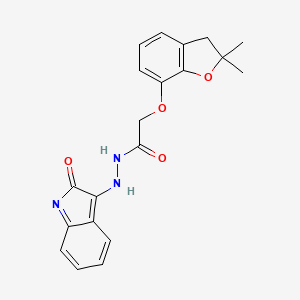 molecular formula C20H19N3O4 B7785752 2-[(2,2-dimethyl-3H-1-benzofuran-7-yl)oxy]-N'-(2-oxoindol-3-yl)acetohydrazide 