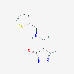 molecular formula C10H11N3OS B7785764 (4Z)-3-methyl-4-[(thiophen-2-ylmethylamino)methylidene]-1H-pyrazol-5-one 