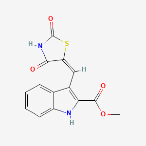 molecular formula C14H10N2O4S B7785936 methyl 3-[(E)-(2,4-dioxo-1,3-thiazolidin-5-ylidene)methyl]-1H-indole-2-carboxylate 