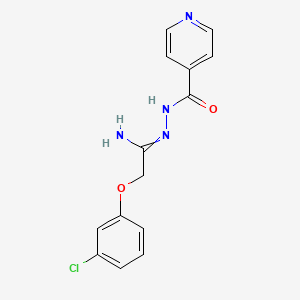 molecular formula C14H13ClN4O2 B7785979 N2-[1-Amino-2-(3-chlorophenoxy)ethylidene]pyridine-4-carbohydrazide 